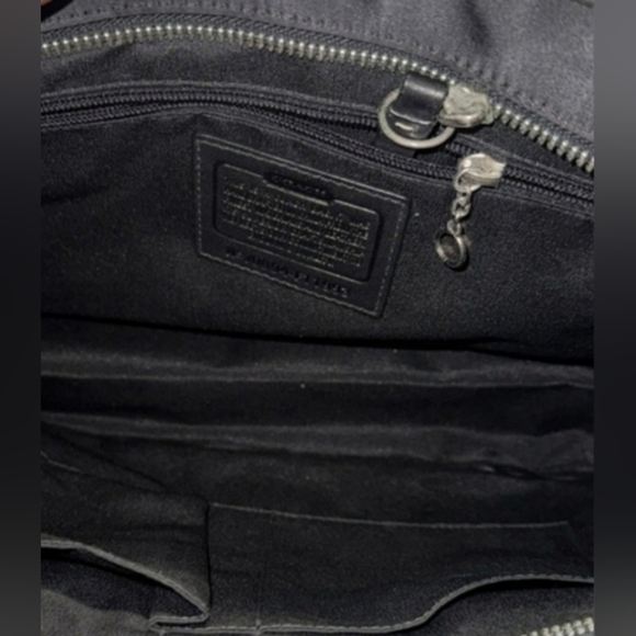 Coach Hampton Nylon Black and Teal Tote Bag EUC 2008 - Picture 7 of 7